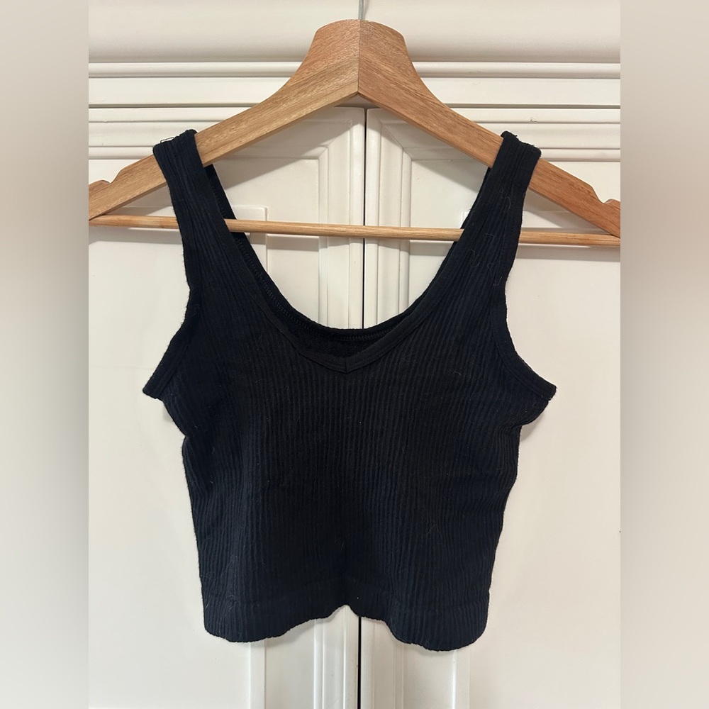 Urban Outfitters Out From Under Black Ribbed Cropped Tank Top